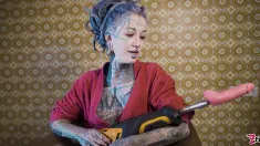 Thumbnail of Tattooed TEEN Testing FUCK MACHINE With Her ANAL