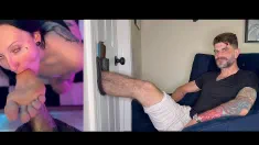 Thumbnail of Raven Vice Licks, Throats And Gags On My Feet In Gloryhole