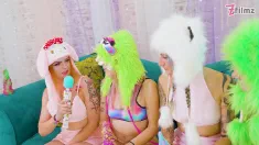 Thumbnail of Lesbian Orgy - Dildos And Costums - Real Orgasms From Tattoo Girls