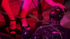 Thumbnail of RUBBER AND AVA FETISHART GIVE PERV A LATEX FOOTJOB - PART