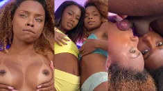 Thumbnail of Two Babes With Big Butts Jump On A Thick Cock!