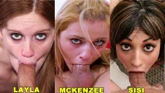 Thumbnail of Teen Deepthroaters Volume 18 - 3 Amazing 18 & 19 YO Deepthroat Blowjobs - Featuring Mckenzee Miles, Layla Exx, Sisi Sinz