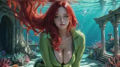 Thumbnail of Crimson Depths Of The Living Sea ~ AI-Generated