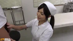 Thumbnail of Nasty Japanese Nurse Takes Care Of Her Patients By Sucking And Riding Their Hairy Cocks