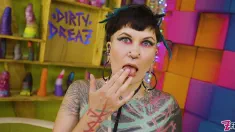 Thumbnail of Tattooed Alt Teen Deepthroats & Gets Face Fucked POV By Her Punk BF – Sloppy BJ To Facial Cumshot