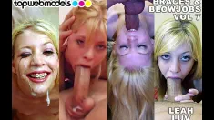 Thumbnail of Braces And Blowjobs Compilation - 3 Cuties With Braces Huge Cock POV Blowjob And Cum Swallows - Volume