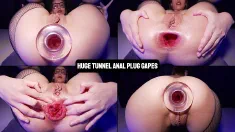 Thumbnail of HUGE TUNNEL ANAL PLUG GAPES PROLAPSE AND ORGASM Close Up Hardcore Delights With Big Transparent Plug, Doggystyle And Farts