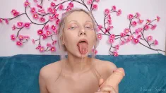 Thumbnail of This Bitch Rubs Cum All Over Her Tits - Sweet Creampie In Her Mouth - Sperm Flood!