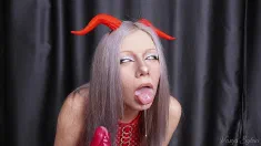 Thumbnail of Succubus Sucks Liters Of Sperm From A Dragon Dildo - Deep Throat!