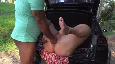 Thumbnail of Fat Belly Mature Public Fist Fucked By Her Taxi Driver