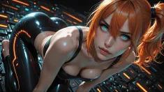 Thumbnail of Orange Heat In Liquid Black (AI)