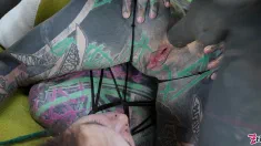 Thumbnail of TATTOO Threesome Girls Gape Asses For Tattooed Dick