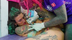Thumbnail of ALT Girl ANAL Fucked During TATTOO Session - Sloppy Bj & Squirt