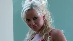 Thumbnail of Cindy Dollar Masturbates Shaved Pussy With Dildo And Vibe