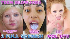 Thumbnail of Teen Blowjob Compilation Vol 70 - 3 Full Big Dick POV Blowjobs - Lucy Foxx, Harmony Wonder, Alessandra Noir