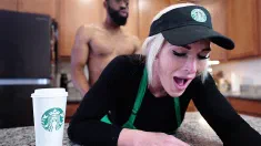 Thumbnail of Busty Starbucks Barista Squirts All Over BBC And Swallows Cum During Her Shift! (Full Video)