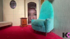 Thumbnail of Stomping Unaware Giantess Pussy Teases Small Man To Keep Dollhouse Secret