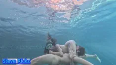 Thumbnail of UNDERWATER Suck And Fuck - Crazy Swimming Pool Sex - Steve Rickz, Chloe Kreams