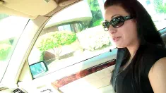 Thumbnail of Brunette Milf With Big Boobs Angelica Raven Sucks Big Cock Thru Glory Hole