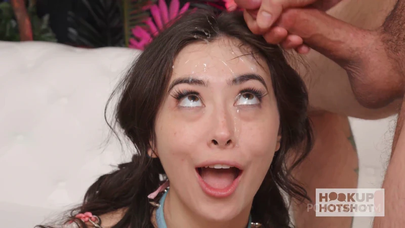 Chloe Surreal looks surprised to get covered in cum